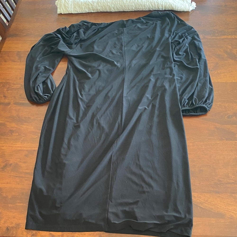 Chaps Black Long Sleeve Ruched Dress - XL - Picture 7 of 13